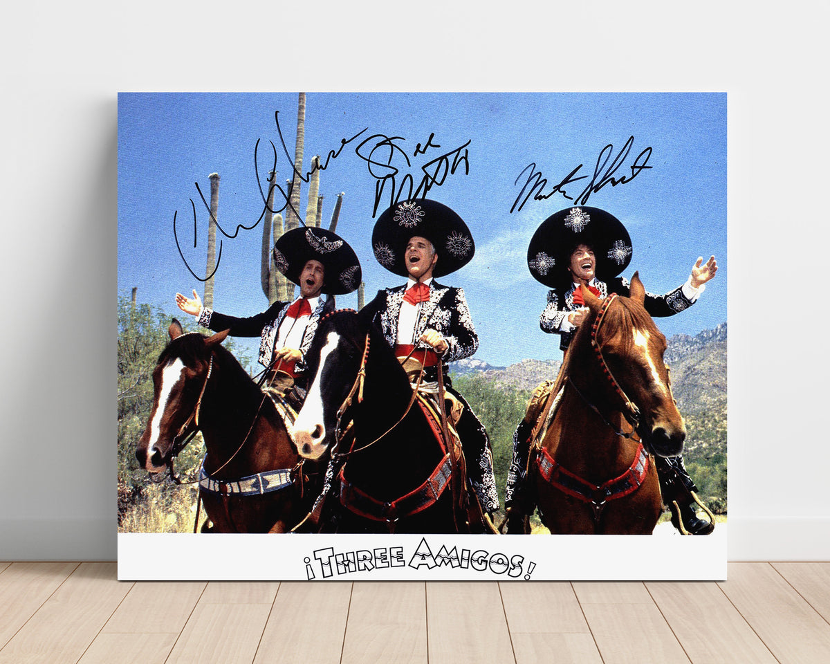 Three Amigos - Steve Martin and Chevy Chase and Martin Short Singing Ride Trio movie wall art 16x20 Unframed Print