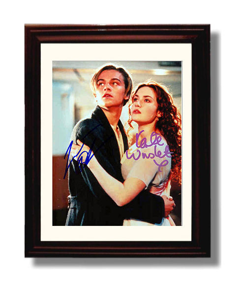 Titanic - Leonardo DiCaprio - Jack - Kate Winslet - Rose - Stern Embrace Scene movie wall art 8x10 Beveled Frame