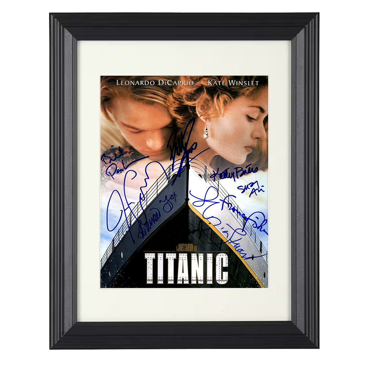 Titanic Cast – Eternal Voyage Image – 8x10 black beveled framed movie wall art