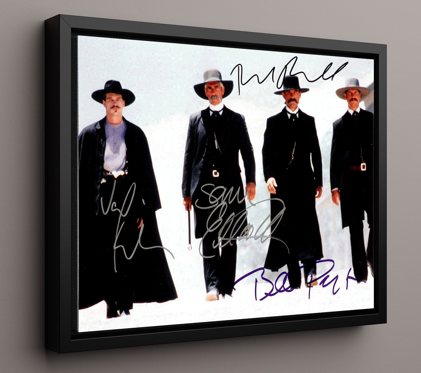 Tombstone - Cast - Hells coming with me movie wall art 16x20 Framed Canvas