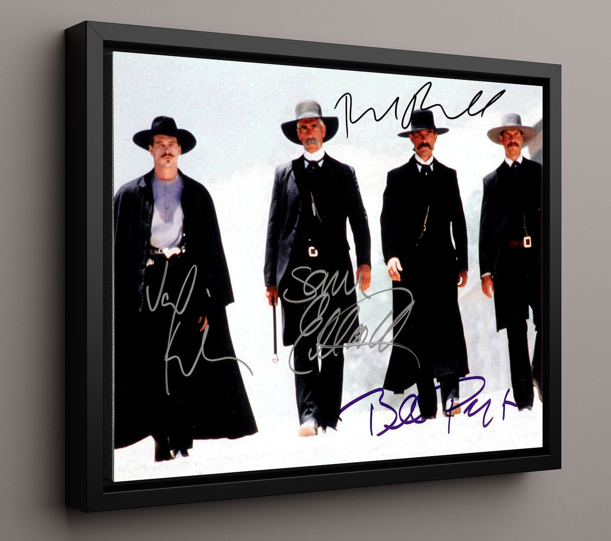 Tombstone - Cast - Hells coming with me movie wall art 16x20 Framed Canvas