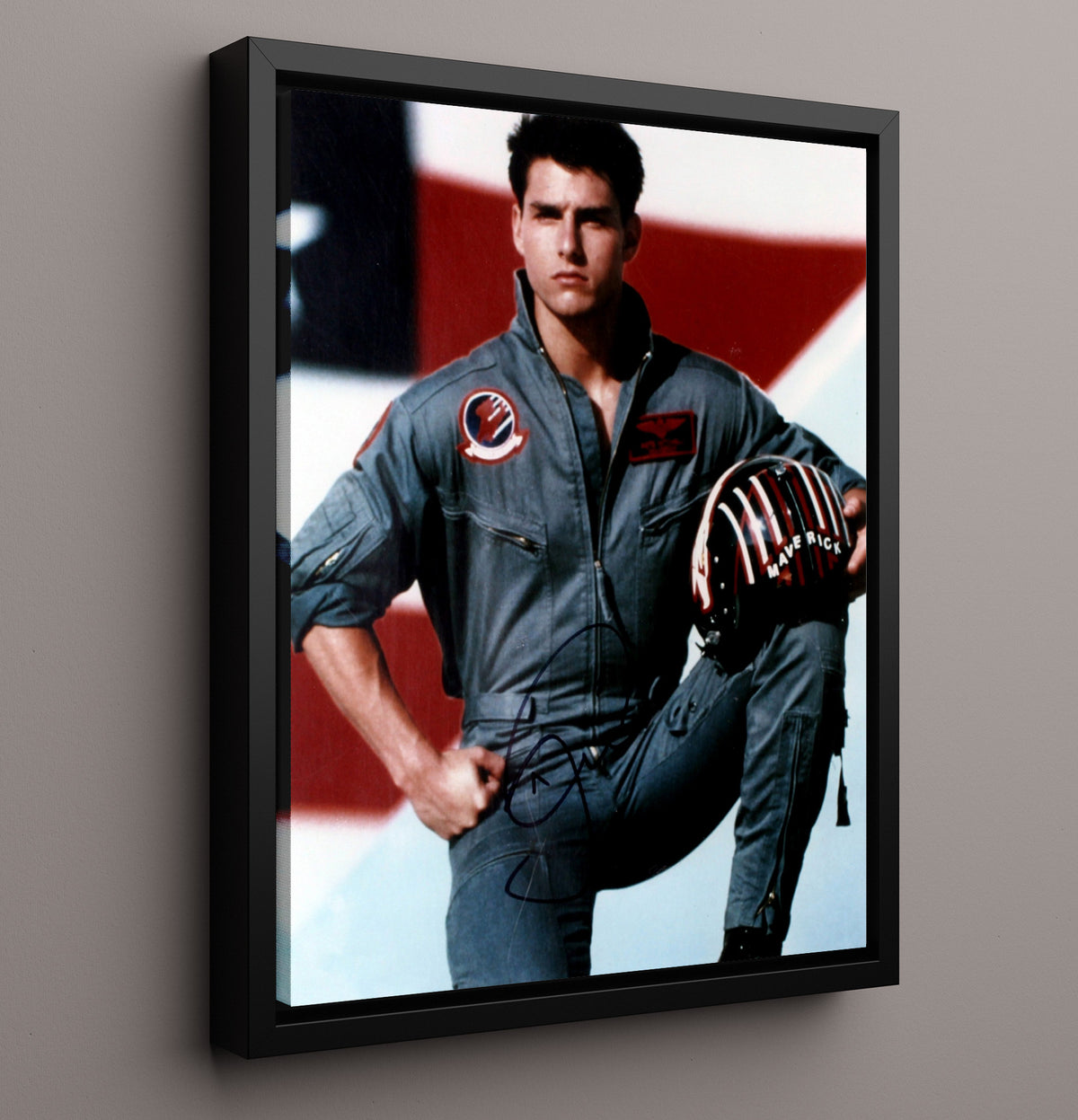 Top Gun - Tom Cruise - Maverick - Flight Suit Hero Pose movie wall art 16x20 Framed Canvas