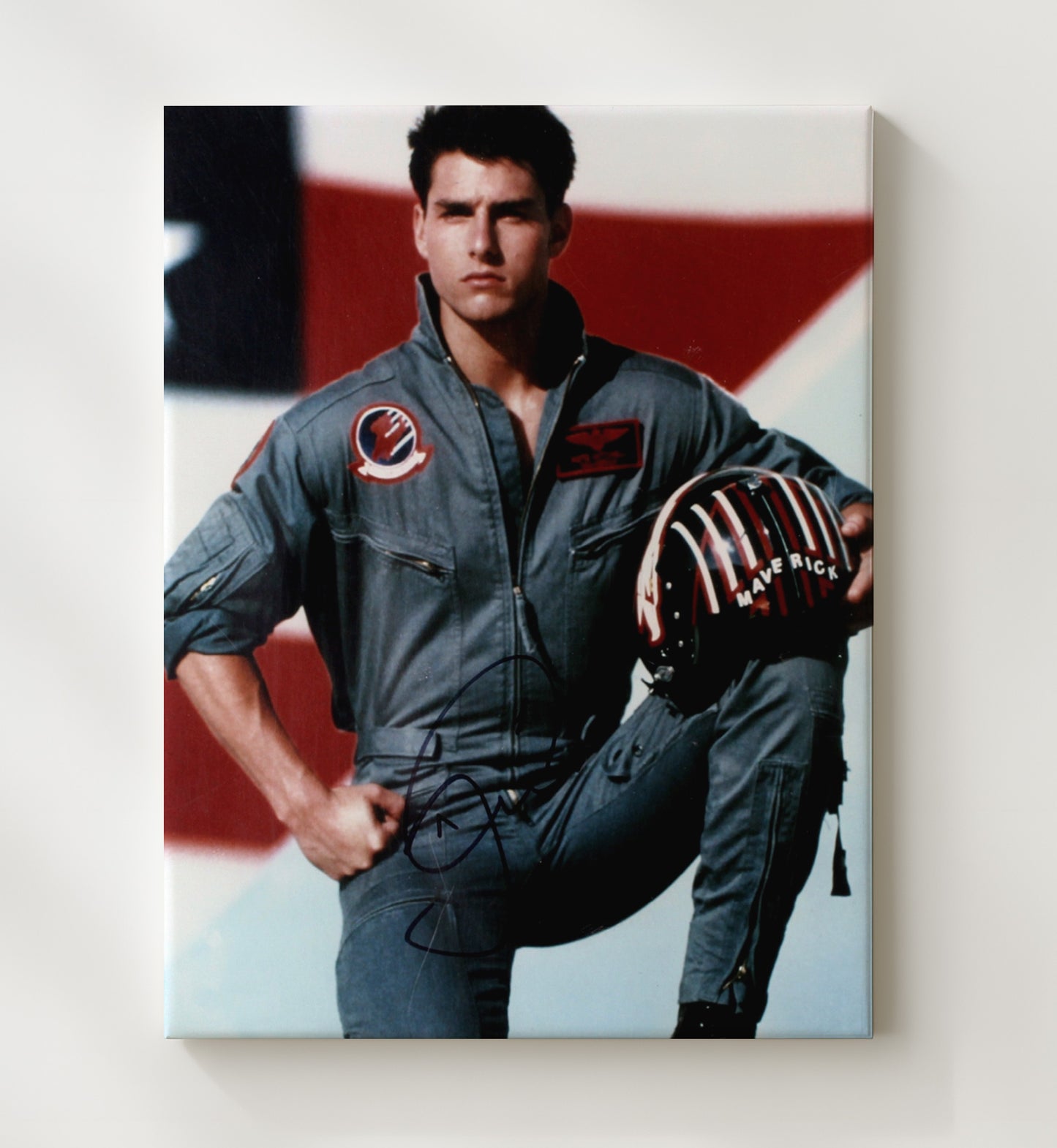 Top Gun - Tom Cruise - MaverickFlight Suit Hero Pose Vintage Movie Wall Art - 20x24 Canvas movie decor