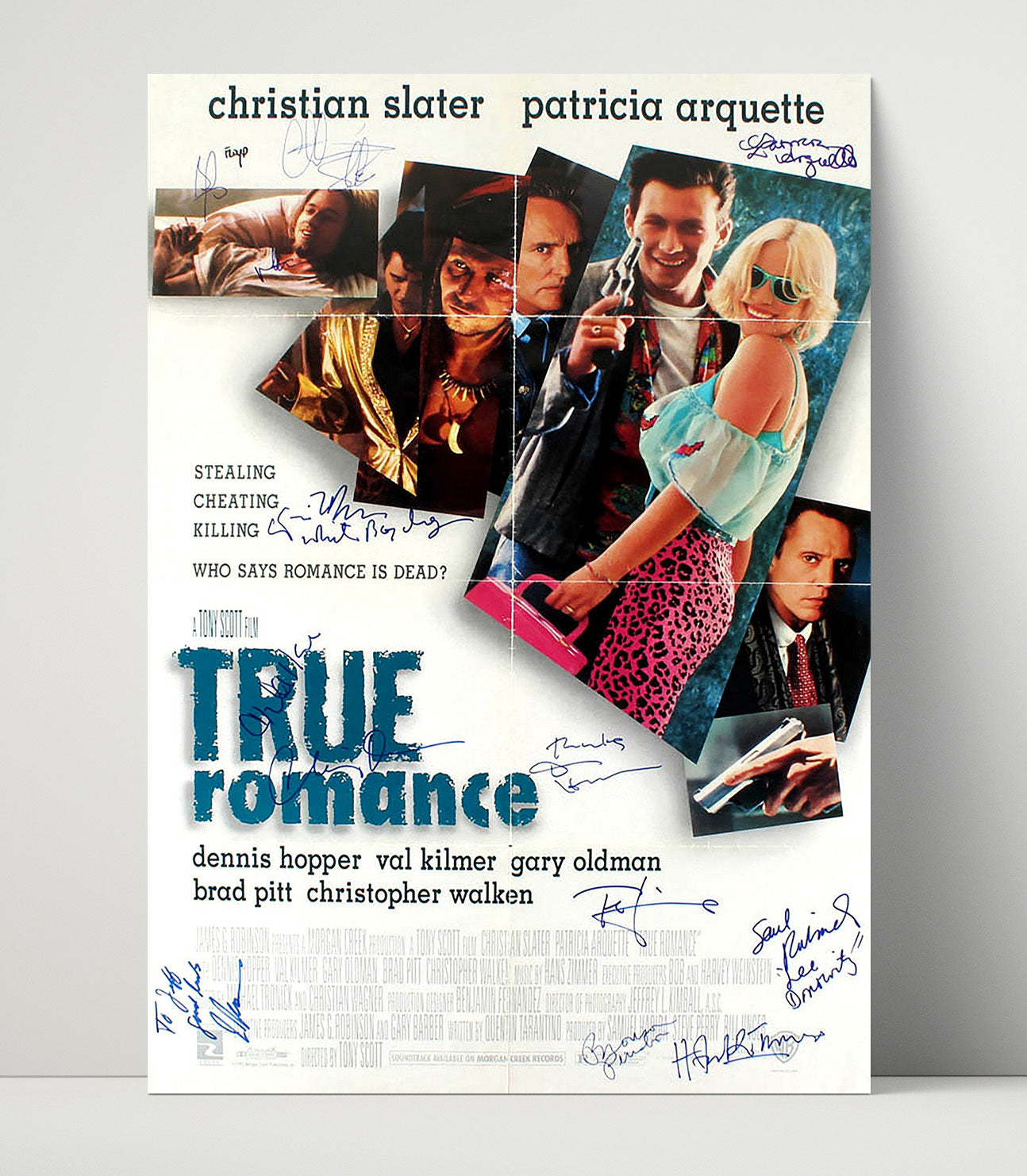True Romance - Christian Slater Patricia Arquette Ensemble Cast Crime Romance Collage movie wall art 16x20 Unframed Print