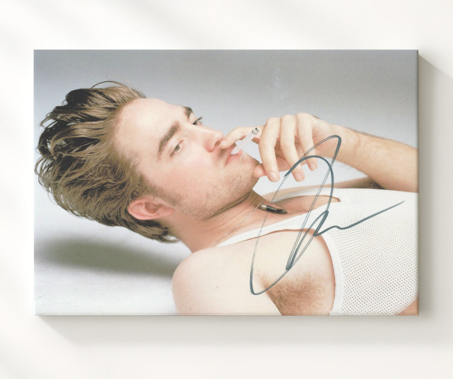Twilight - Robert Pattinson - Edward Cullen - Smoking Photograph movie wall art 20x24 Canvas