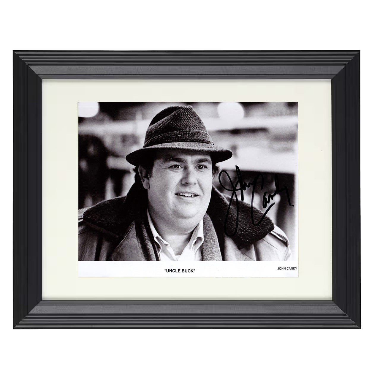 Uncle Buck – John Candy – Mile-Wide Smile Image – 8x10 black beveled framed movie wall art