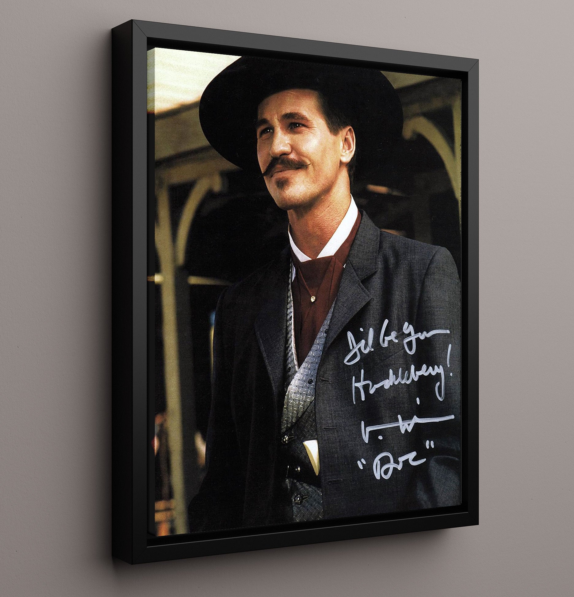 Val Kilmer - Tombstone Doc Holliday Western Suit Portrait Vintage Movie Wall Art - 16x20 Framed Canvas movie decor