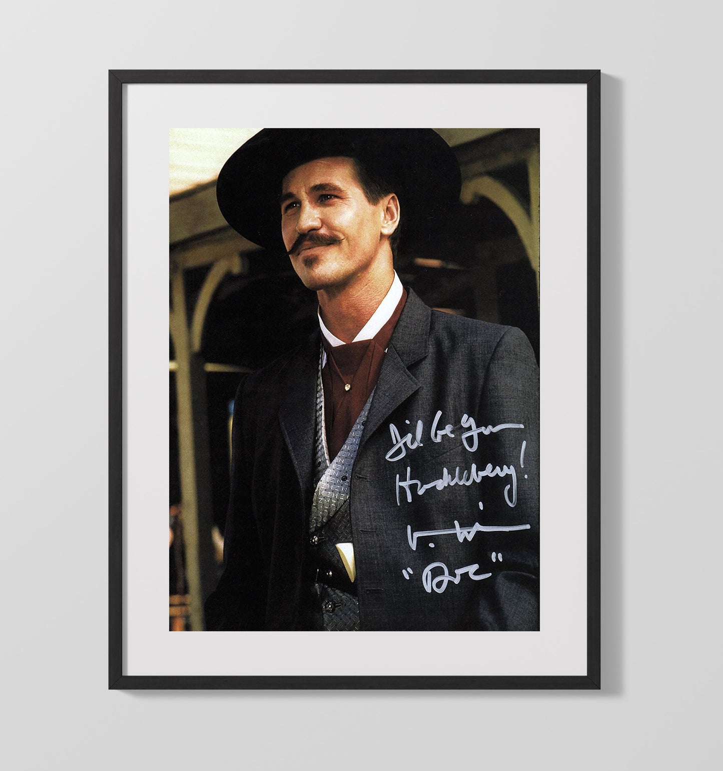 Val Kilmer - Tombstone Doc Holliday Western Suit Portrait Vintage Movie Wall Art - 16x20 Gallery Frame movie decor