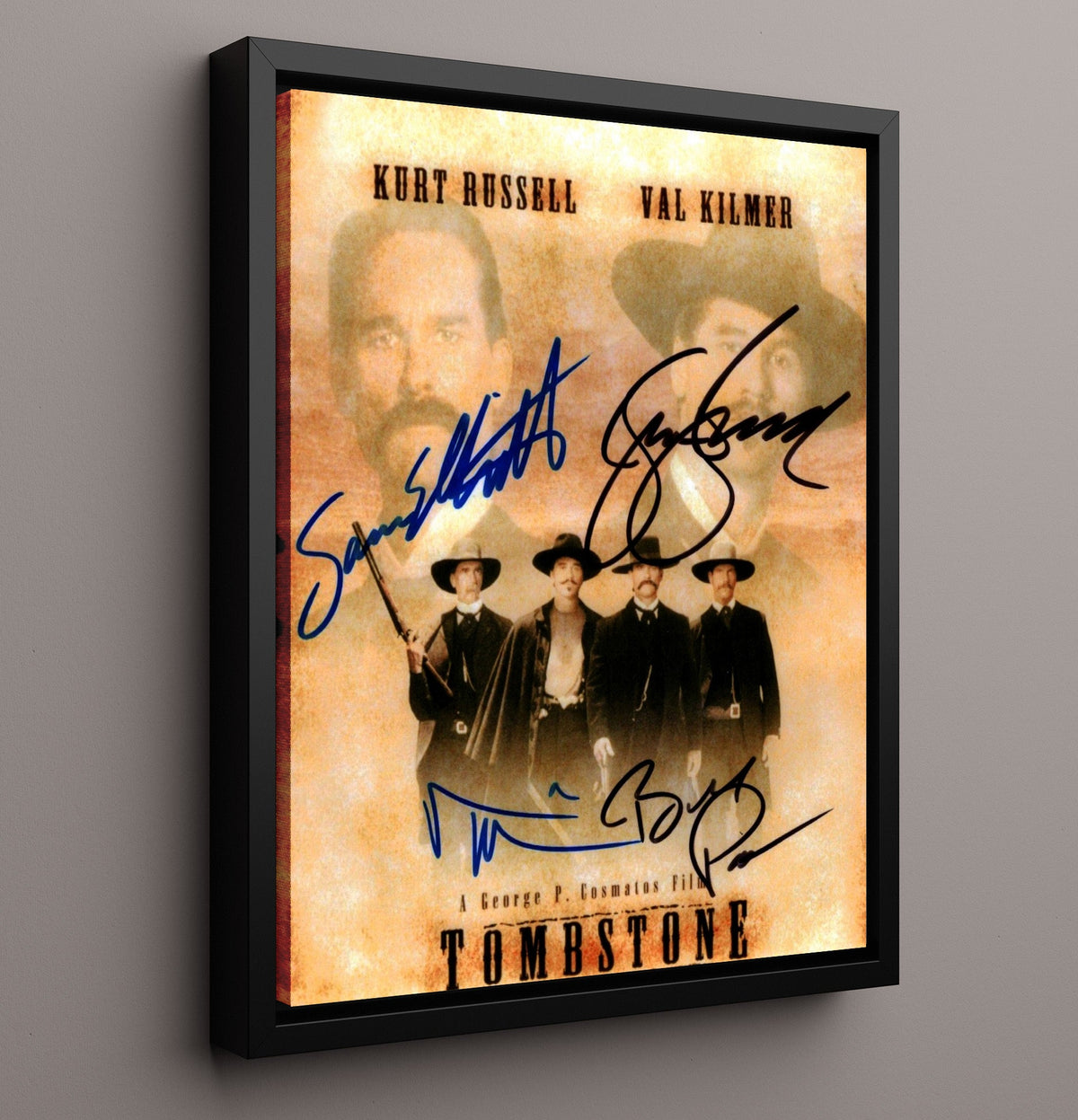 Val Kilmer and Kurt Russell - Tombstone - Gunsmoke Brotherhood movie wall art 16x20 Gallery Frame
