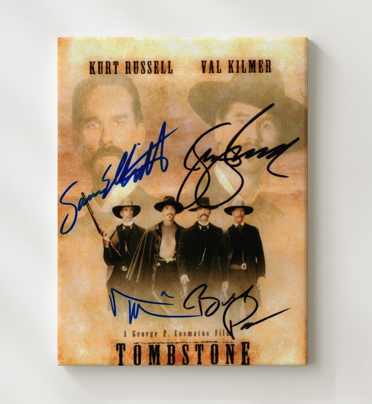 Val Kilmer and Kurt Russell - Tombstone - Gunsmoke Brotherhood movie wall art 8x10 Beveled Frame