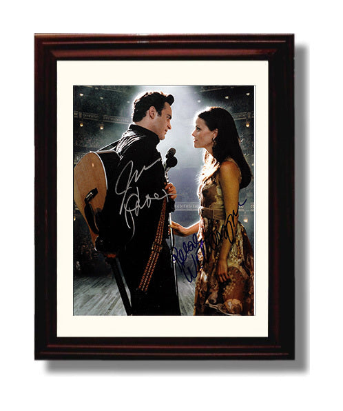Walk the Line - Joaquin Phoenix - Johnny Cash - Reese Witherspoon - June Carter - Intimate Stage Moment movie wall art 8x10 Beveled Frame