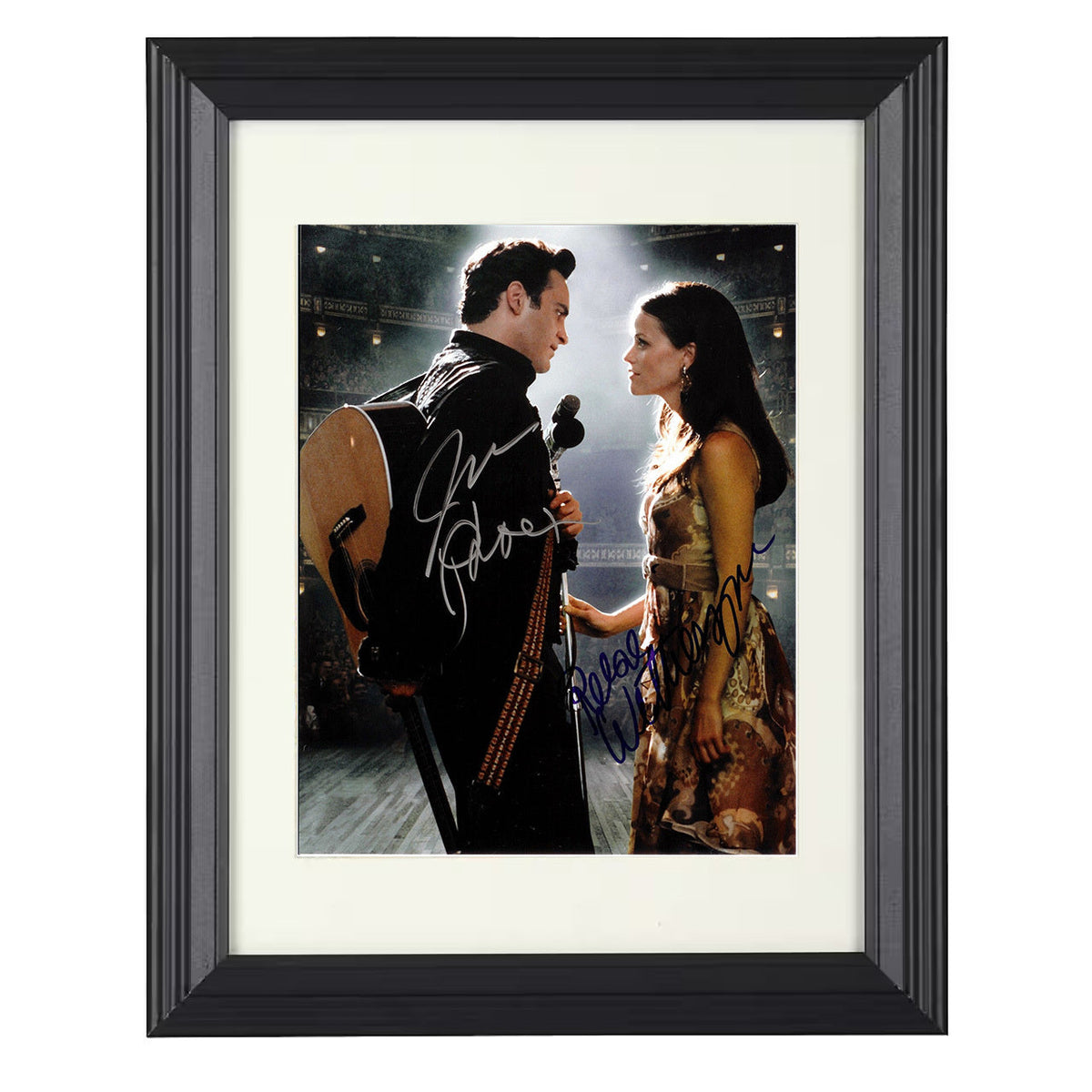 Walk the Line - Joaquin Phoenix - Johnny Cash - Reese Witherspoon - June Carter - Intimate Stage Moment movie wall art 16x20 Unframed Print