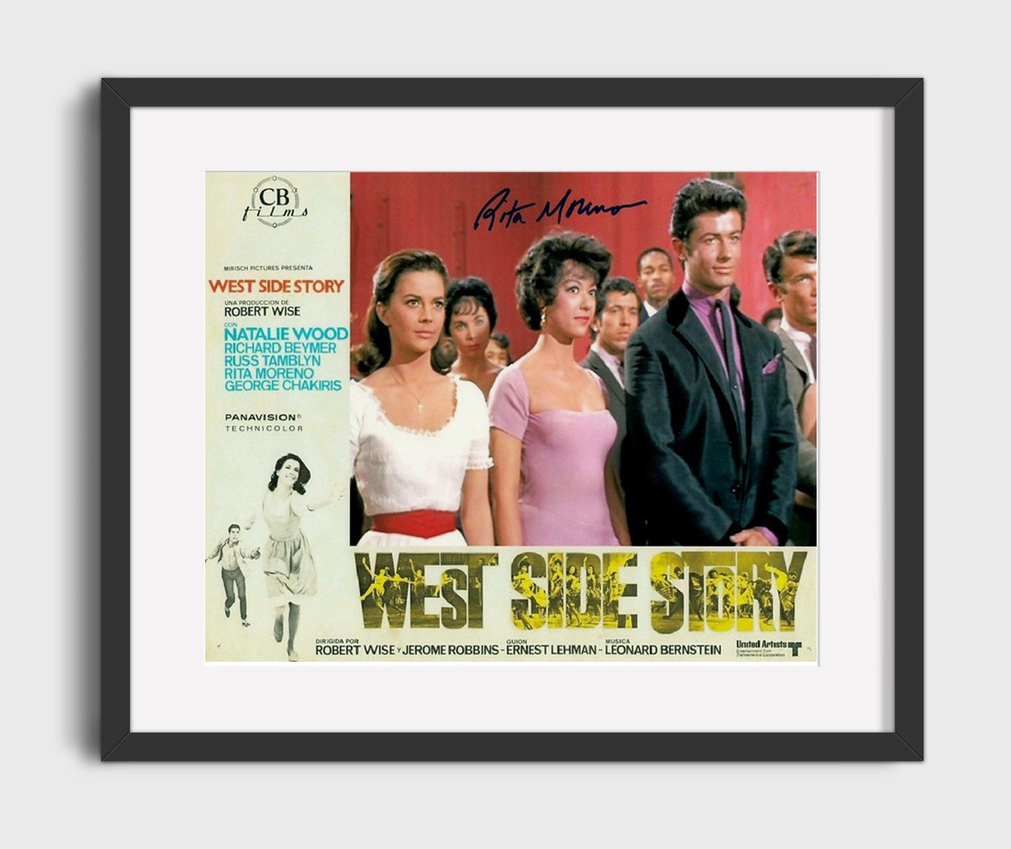 West Side Story - Rita Moreno - Anita - Ensemble Cast - Dance Hall Line Vintage Movie Wall Art - 16x20 Gallery Frame movie decor