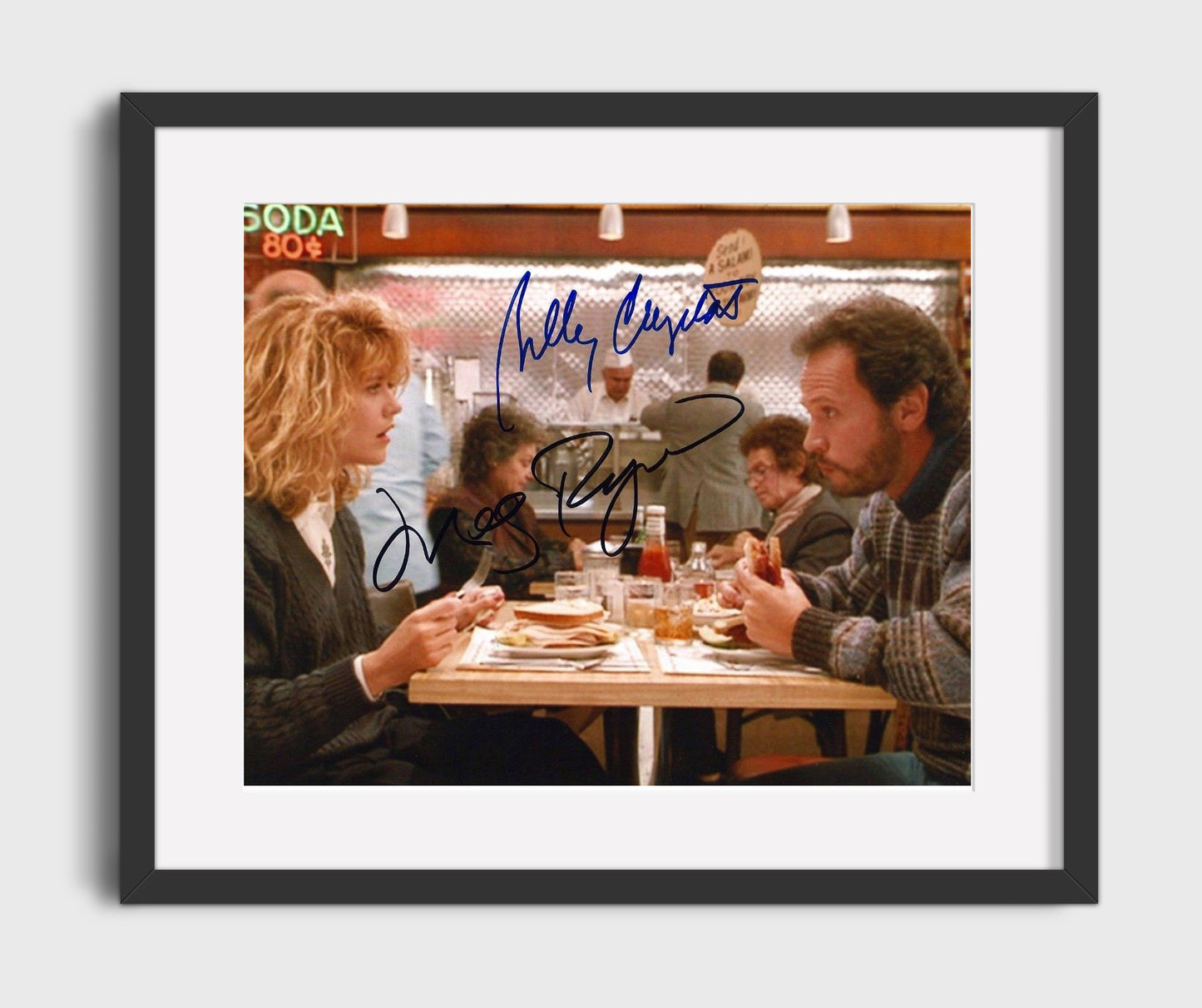 When Harry Met Sally - Meg Ryan - Sally - Billy Crystal - Harry - Diner table conversation movie wall art 16x20 Gallery Frame
