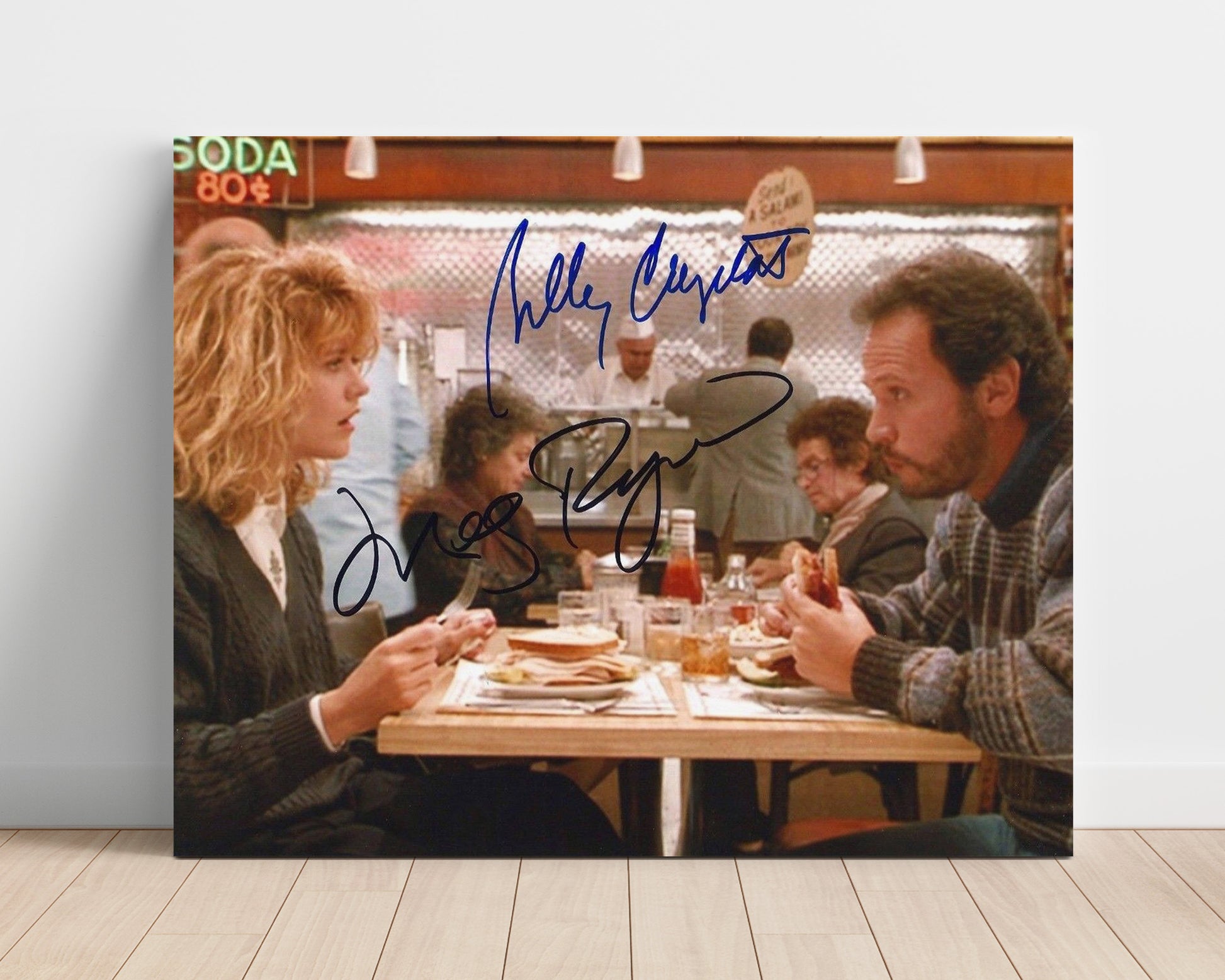When Harry Met Sally - Meg Ryan - Sally - Billy Crystal - Harry - Diner table conversation movie wall art 16x20 Unframed Print