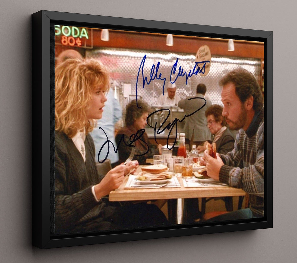 When Harry Met Sally - Meg Ryan - Sally - Billy Crystal - Harry - Diner table conversation movie wall art 16x20 Gallery Frame