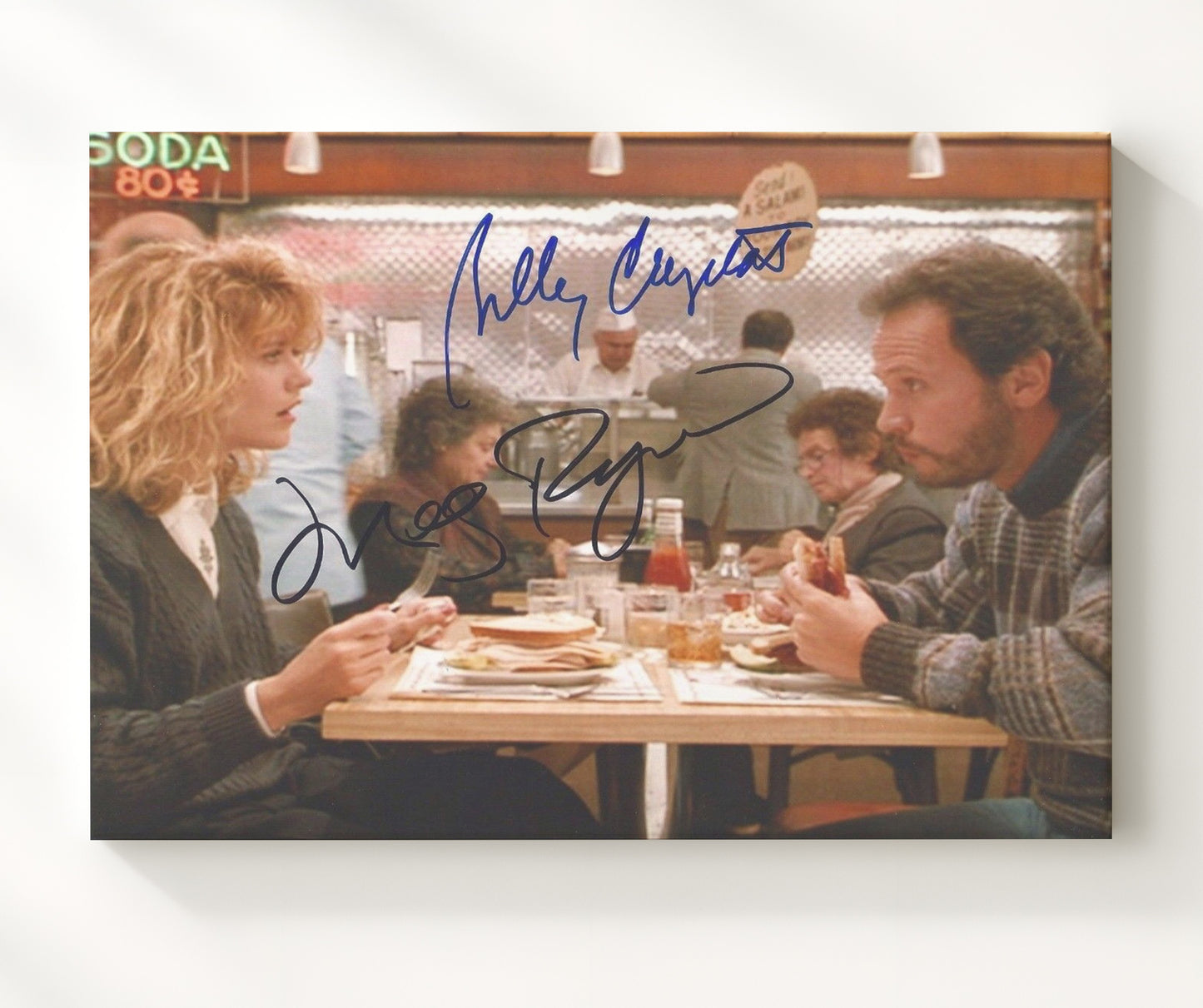 When Harry Met Sally - Meg Ryan - Sally - Billy Crystal - Harry - Diner table conversation movie wall art 20x24 Canvas