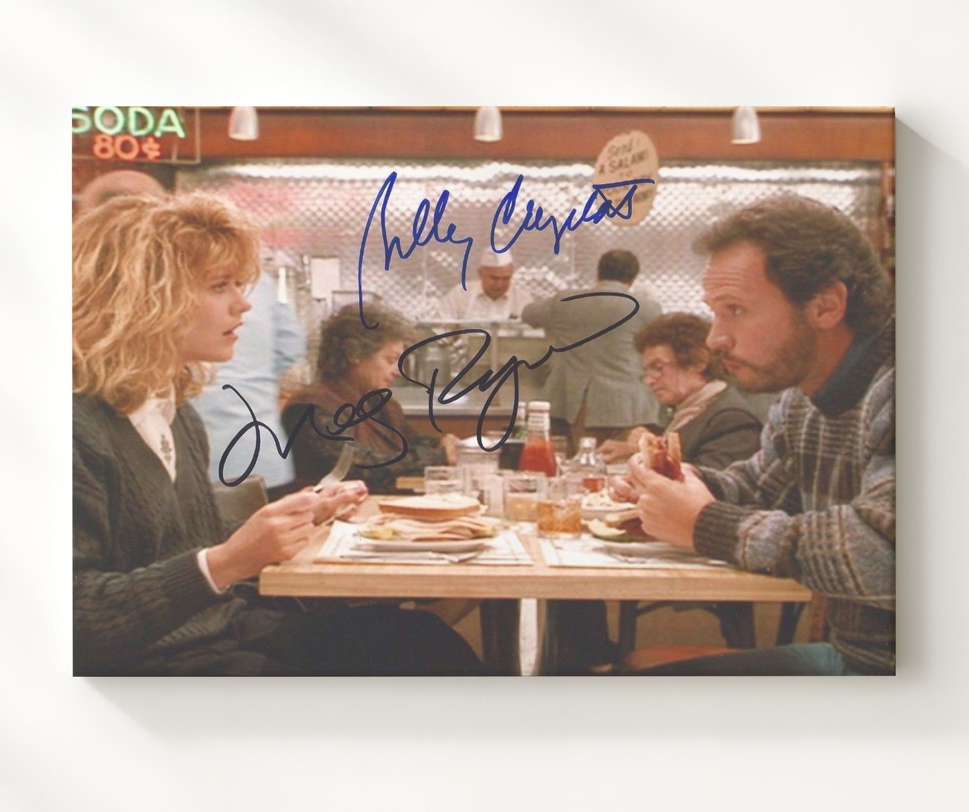 When Harry Met Sally - Meg Ryan - Sally - Billy Crystal - Harry - Diner table conversation movie wall art 20x24 Canvas