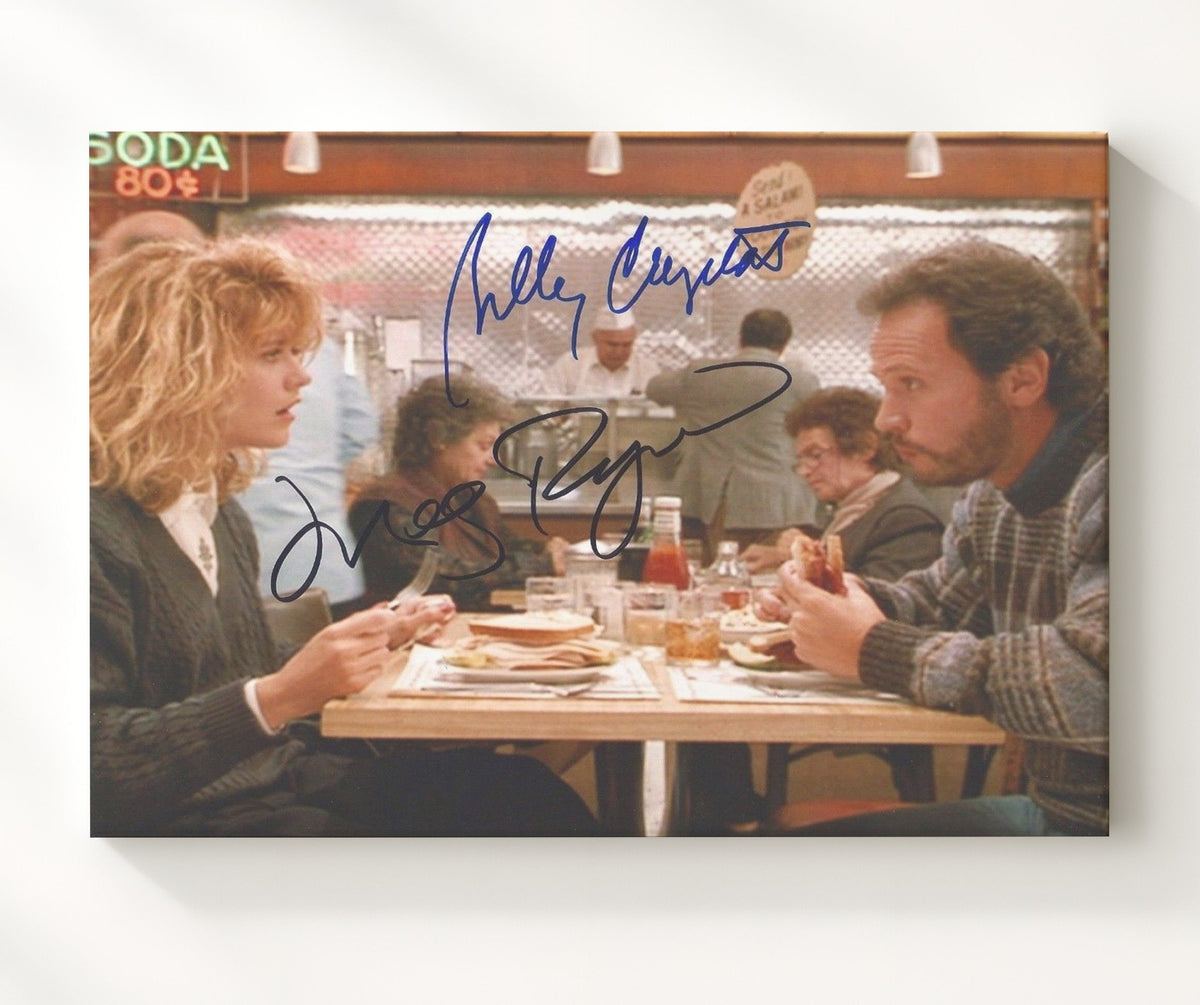 When Harry Met Sally - Meg Ryan - Sally - Billy Crystal - Harry - Diner table conversation movie wall art 8x10 Beveled Frame