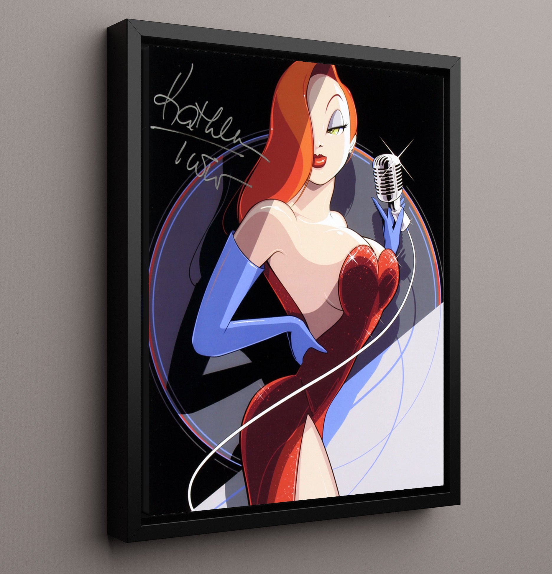 Who Framed Roger Rabbit - Kathleen Turner - Jessica Rabbit - Cabaret movie wall art 16x20 Framed Canvas