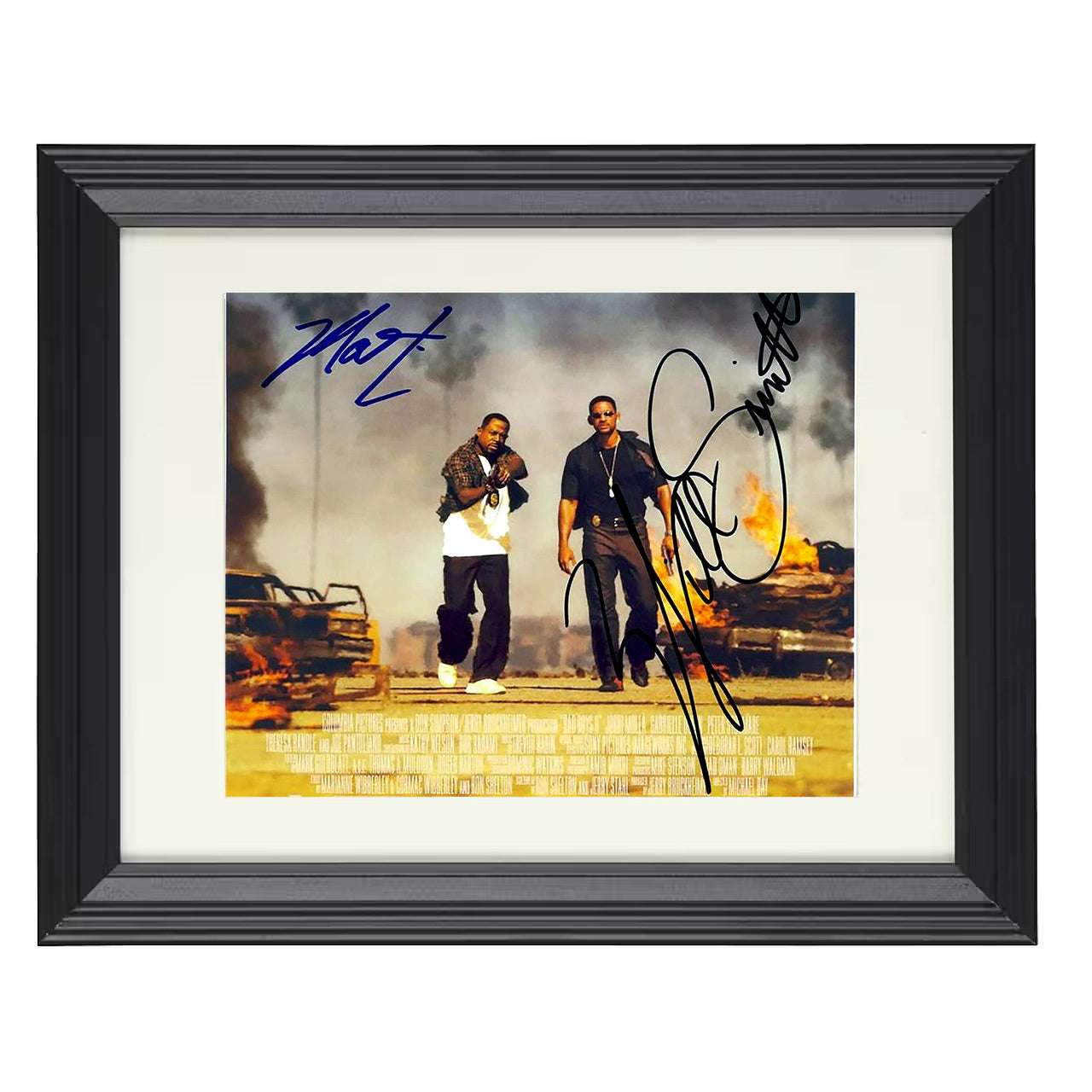 Will Smith and Martin Lawrence – Bad Boys Duo Image – 8x10 black beveled framed movie wall art