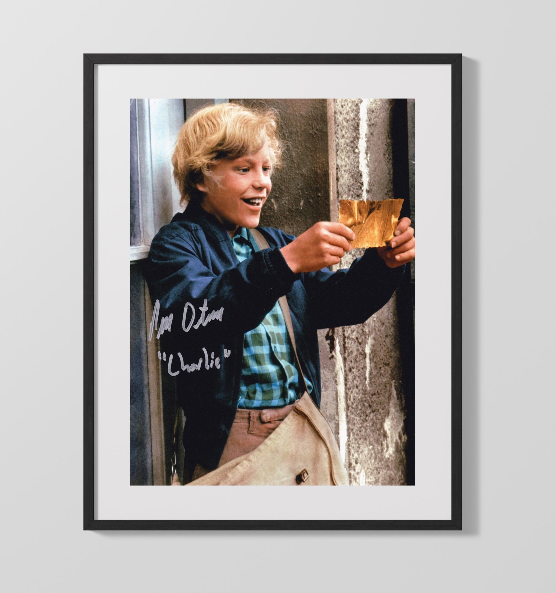 Willy Wonka and the Chocolate Factory - Peter Ostrum Charlie Golden Ticket Wonder Vintage Movie Wall Art - 16x20 Gallery Frame movie decor