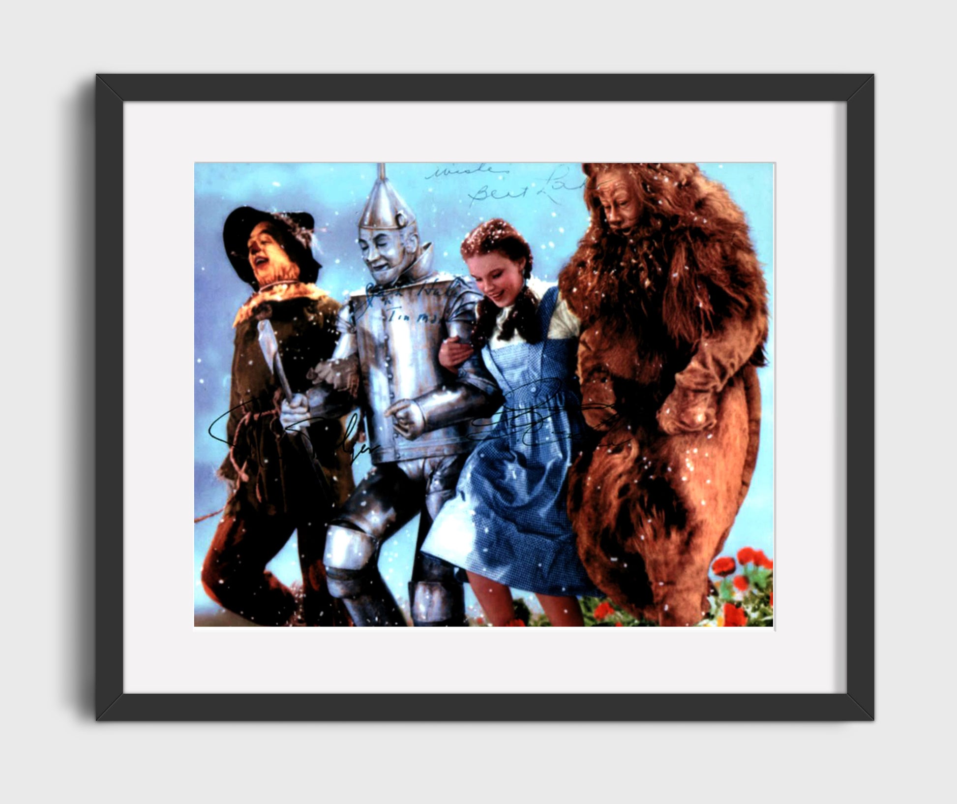Wizard of Oz - Judy Garland - Dorothy - Ensemble Cast - Yellow Brick Walk Vintage Movie Wall Art - 16x20 Gallery Frame movie decor
