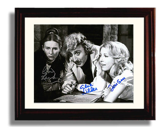 Young Frankenstein - Gene Wilder and Cloris Leachman and Teri Garr - Mad science and side-eyes movie wall art 8x10 Beveled Frame