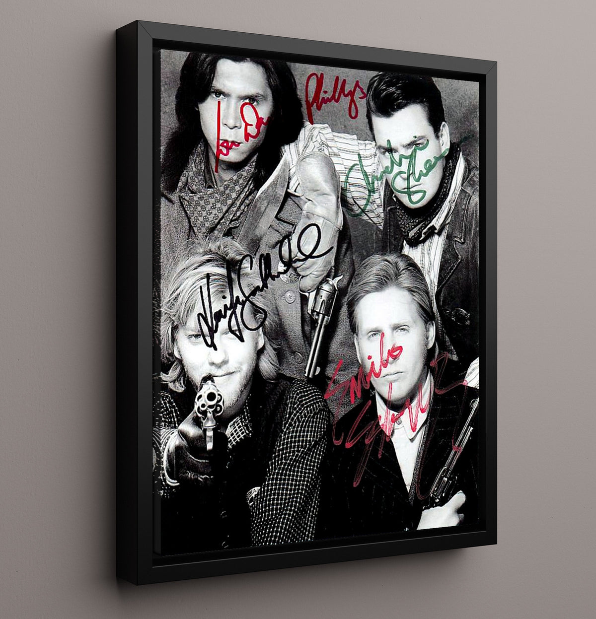 Young Guns Cast - Young Guns - Outlaw Squad in Style movie wall art 16x20 Framed Canvas