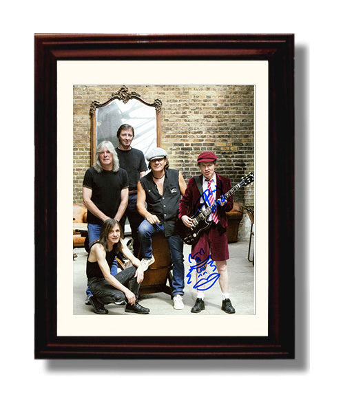 AC DC - Classic Band Portrait with Angus Young Music Wall Art 8x10 Beveled Frame wall art print – Music decor