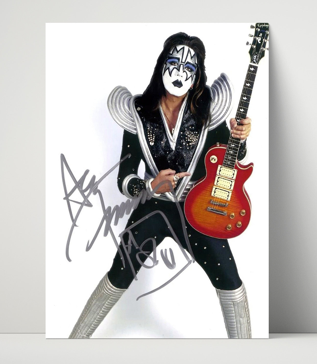 Ace Frehley - KISS Space Ace Costume Guitar Pose - Vintage Music Wall Art - 16x20 Unframed Print music decor