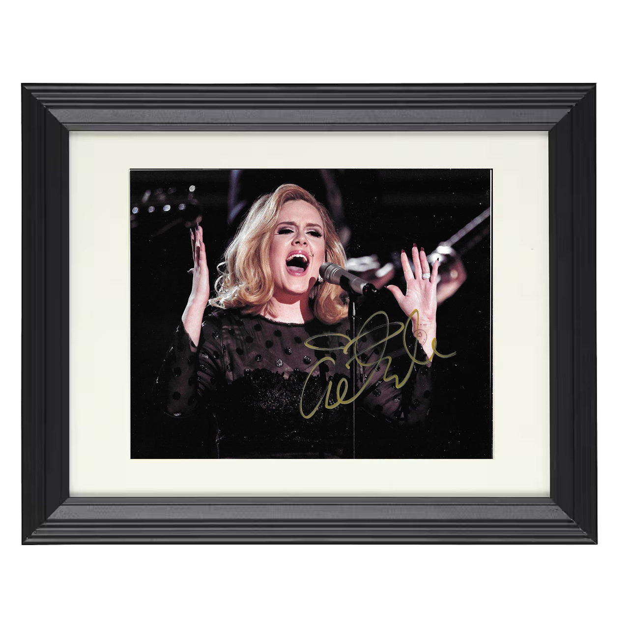 Adele – Live Vocal Performance – 8x10 black beveled framed music wall art