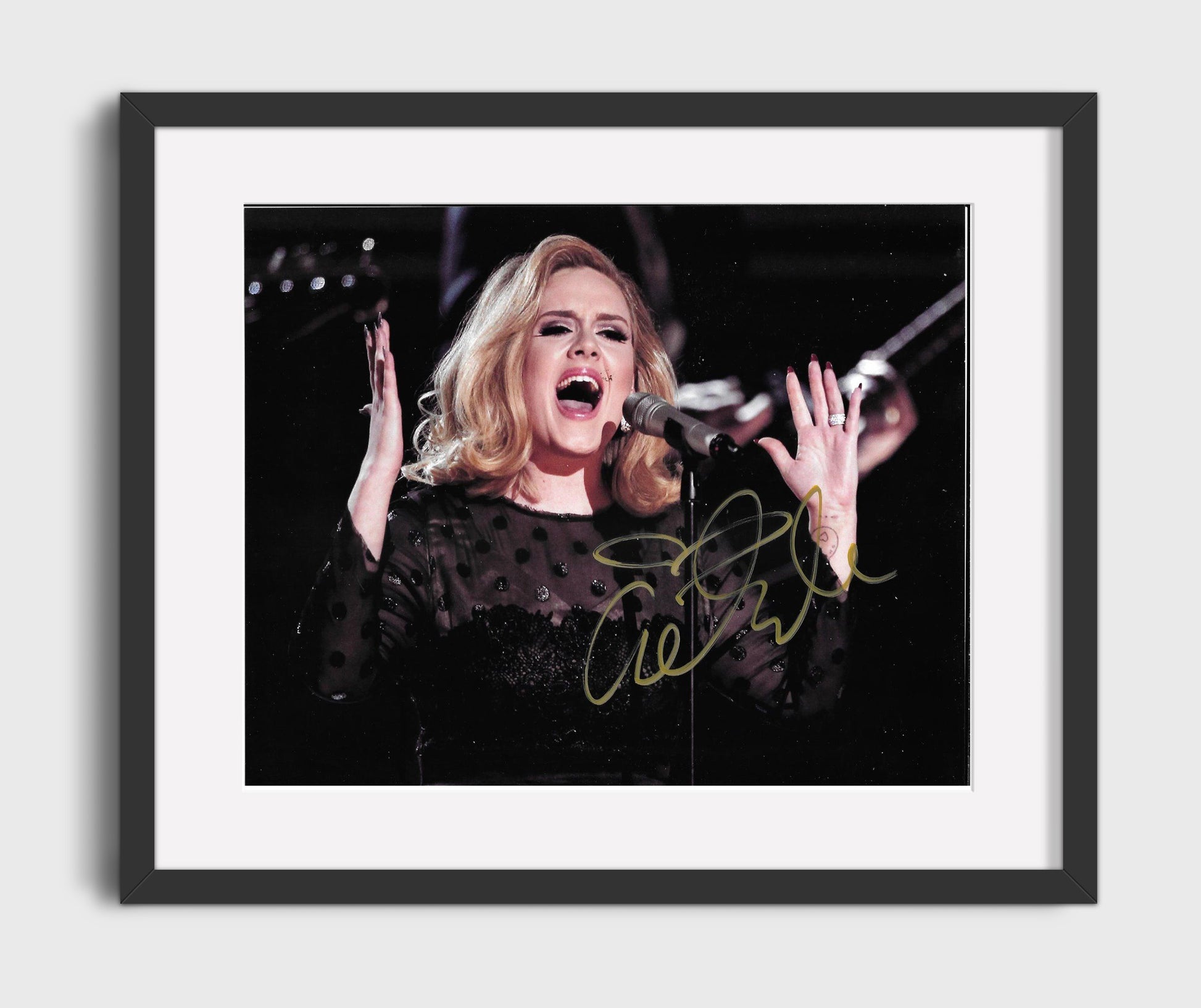 Adele - Live Vocal Performance - Vintage Music Wall Art - 16x20 Gallery Frame music decor