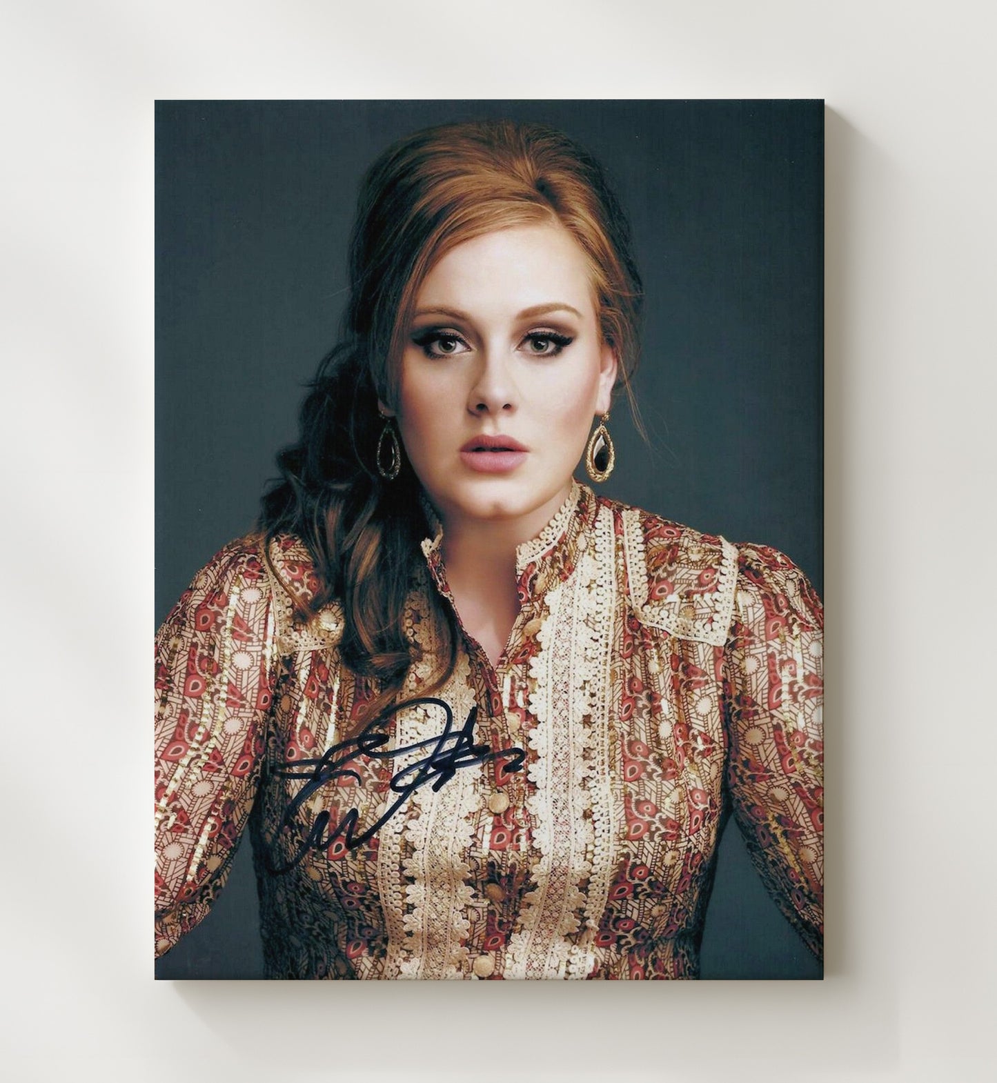 Adele - Studio Portrait Vintage Pattern Dress Music Wall Art 20x24 Canvas wall art print – Music decor