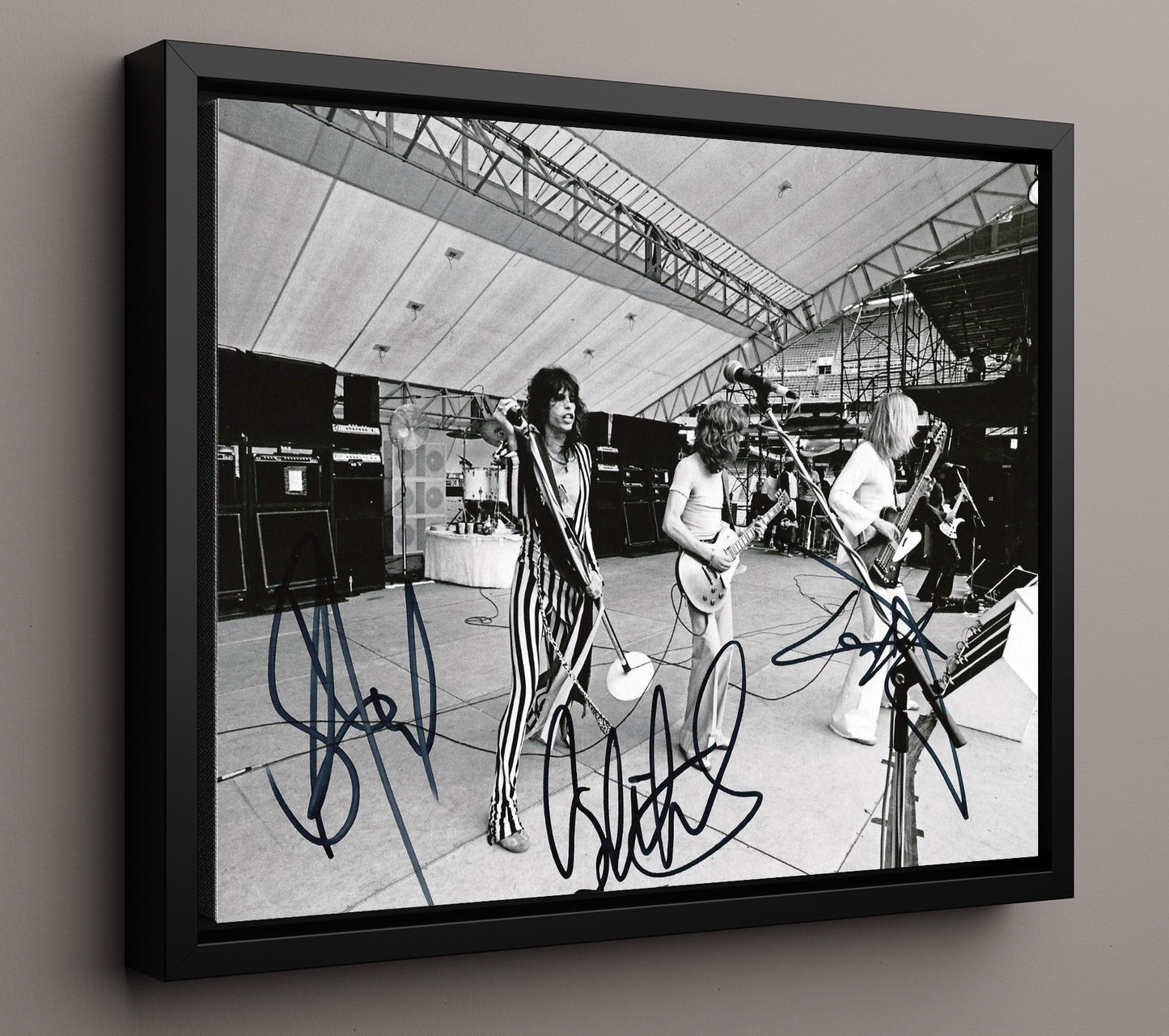 Aerosmith - Striped Stage Energy - Vintage Music Wall Art - 16x20 Framed Canvas music decor
