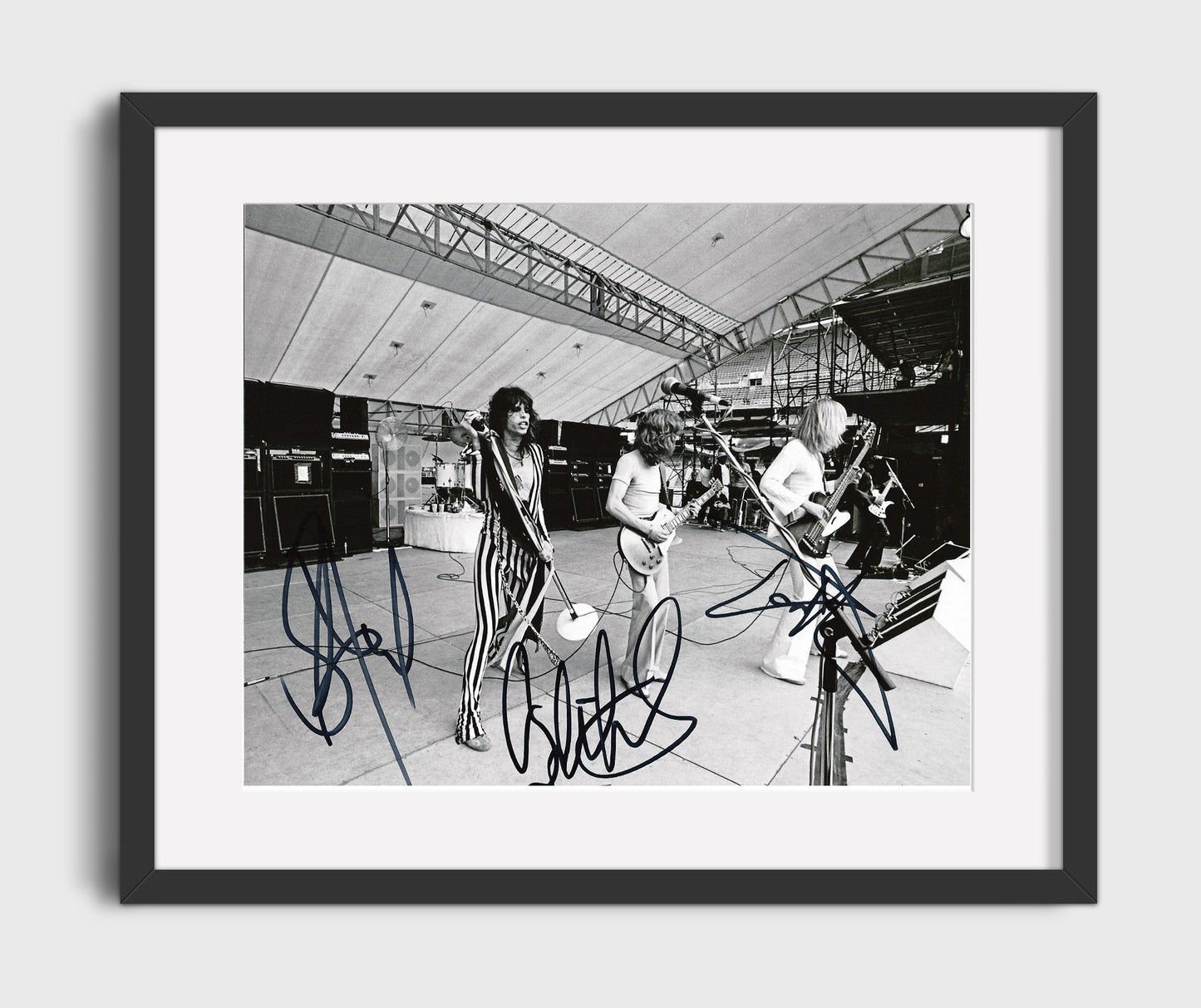 Aerosmith - Striped Stage Energy - Vintage Music Wall Art - 16x20 Gallery Frame music decor