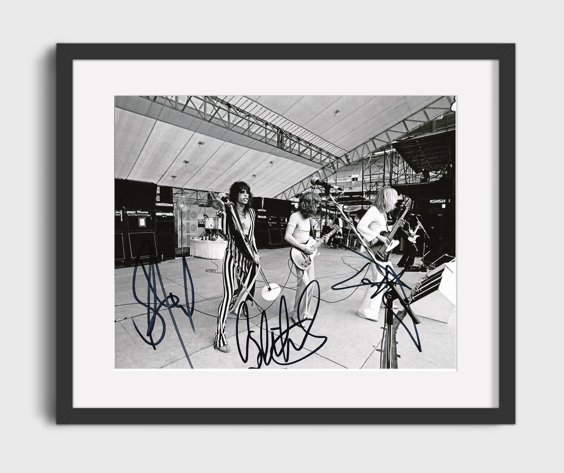 Aerosmith - Striped Stage Energy - Vintage Music Wall Art - 16x20 Gallery Frame music decor