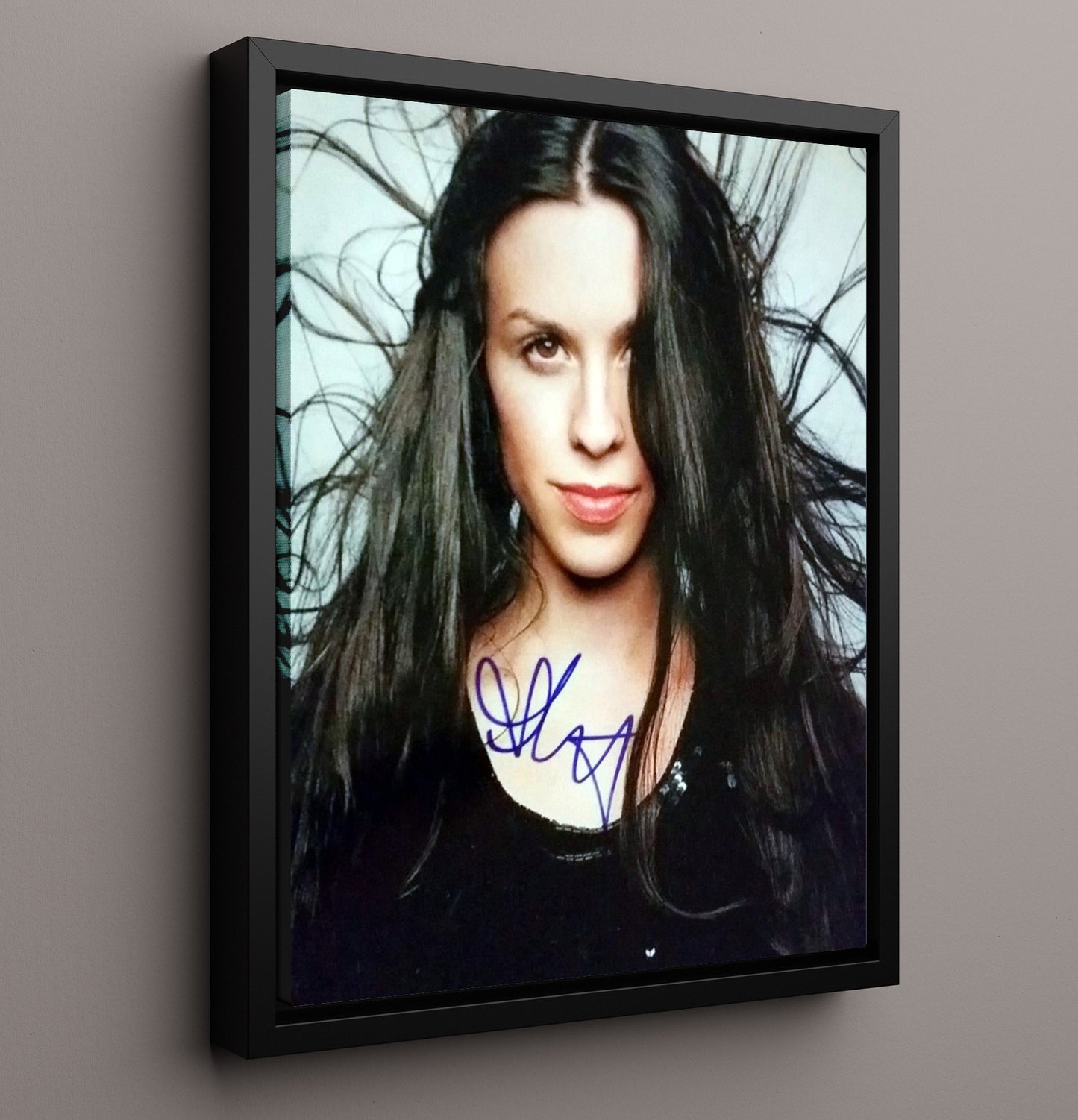 Alanis Morissette - Jagged Little Pill Era Studio Portrait - Vintage Music Wall Art - 16x20 Framed Canvas music decor