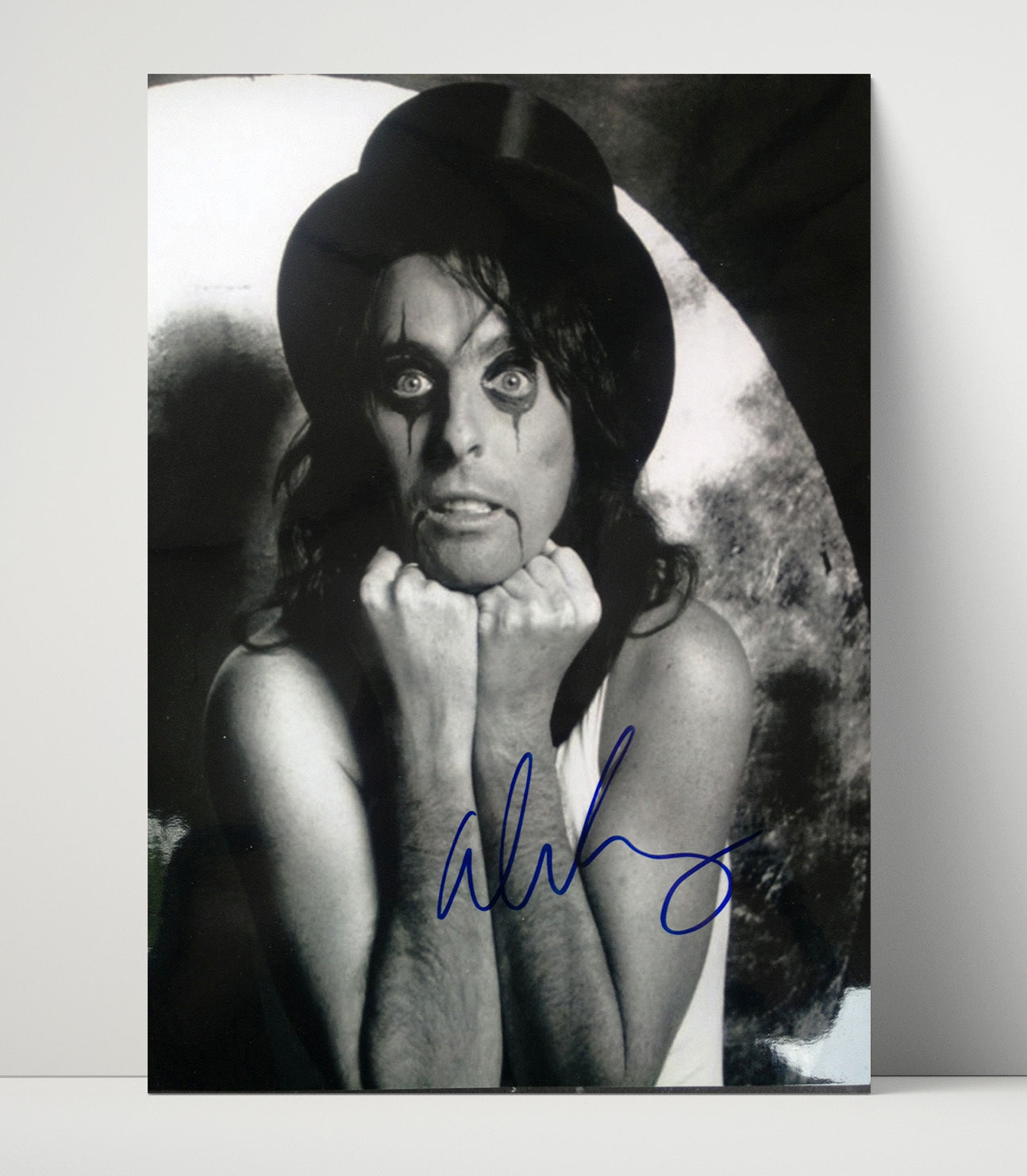 Alice Cooper - Shock Rock Makeup Portrait Black and White - Vintage Music Wall Art - 16x20 Unframed Print music decor