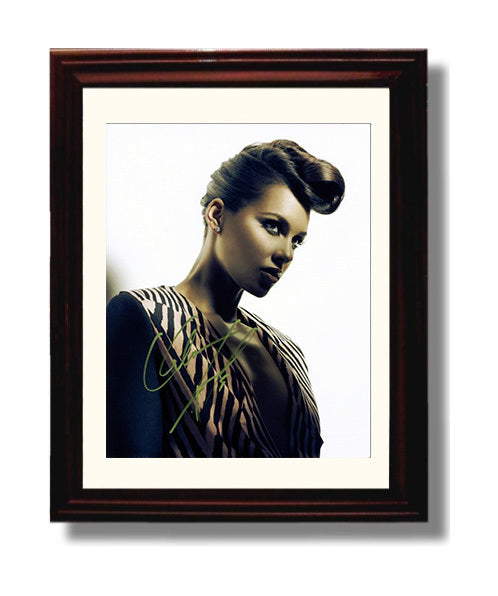 Alicia Keys - Stylized Studio Portrait Music Wall Art 8x10 Beveled Frame wall art print – Music decor