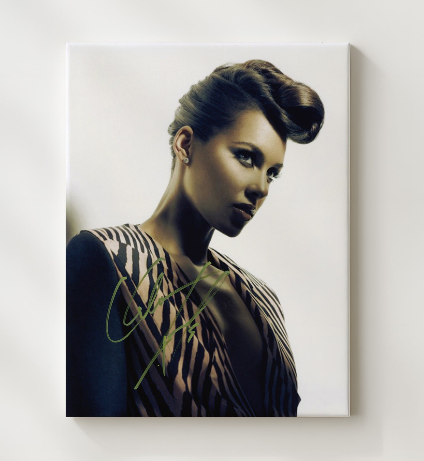 Alicia Keys - Stylized Studio Portrait Music Wall Art 20x24 Canvas wall art print – Music decor