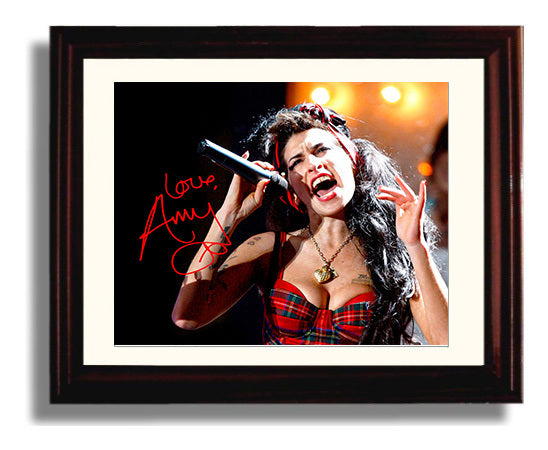Amy Winehouse - High Energy Stage Performance - Vintage Music Wall Art - 8x10 Beveled Frame music decor