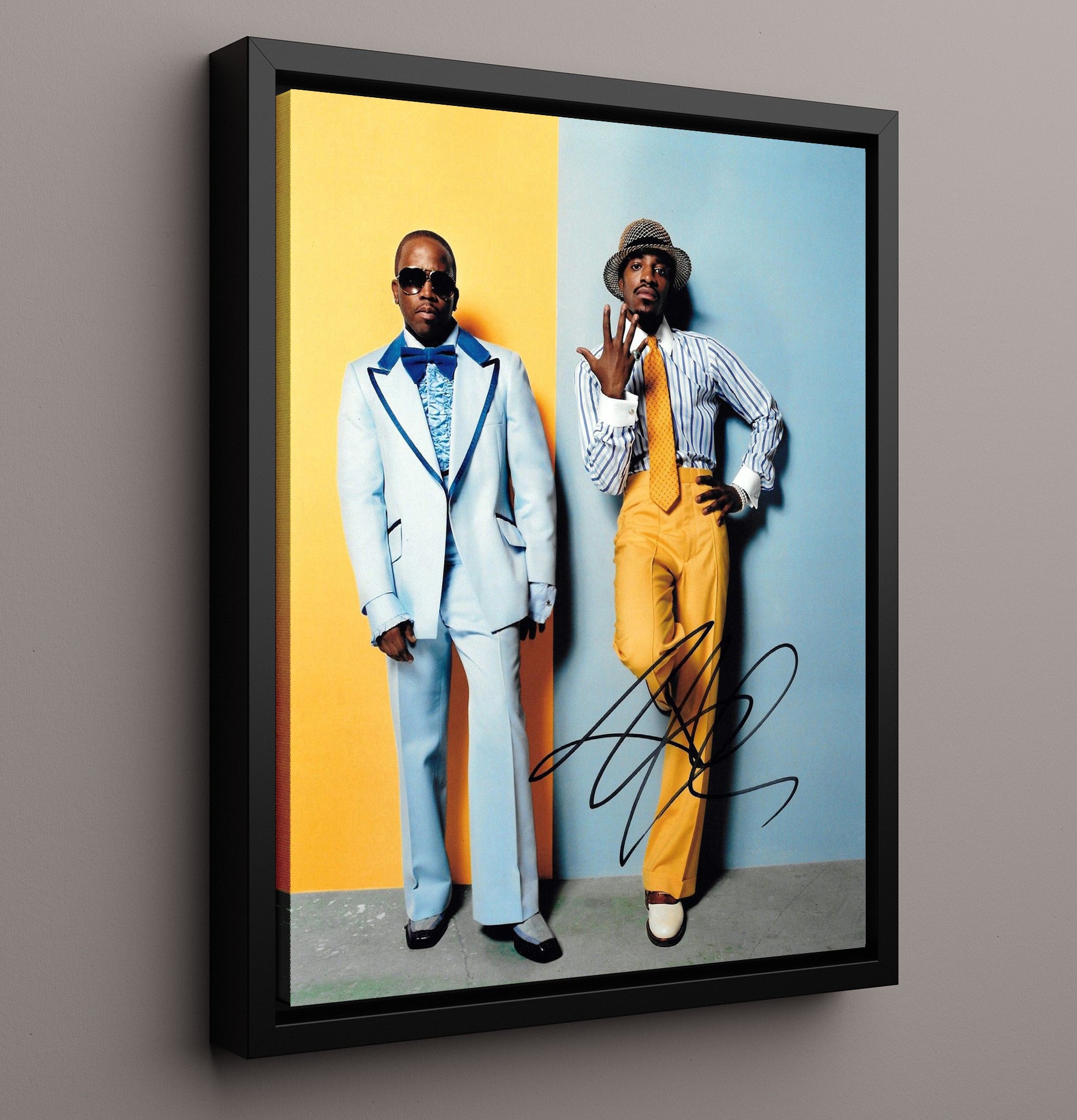 Andre 3000 - OutKast Fashion Portrait Studio Pose - Vintage Music Wall Art - 16x20 Framed Canvas music decor
