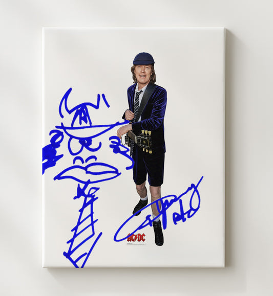 Angus Young - AC/DC Schoolboy Outfit Guitar Photo 16x20 Gallery Frame vintage music wall art