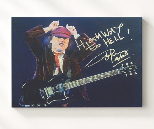 Angus Young - Highway to Hell Pose 16x20 Gallery Frame vintage music wall art