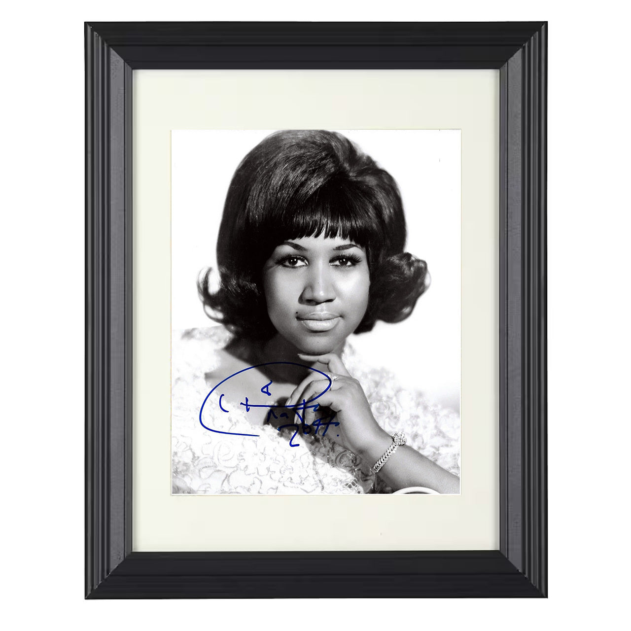 Aretha Franklin – Queen of Soul Gaze Image – 8x10 black beveled framed music wall art