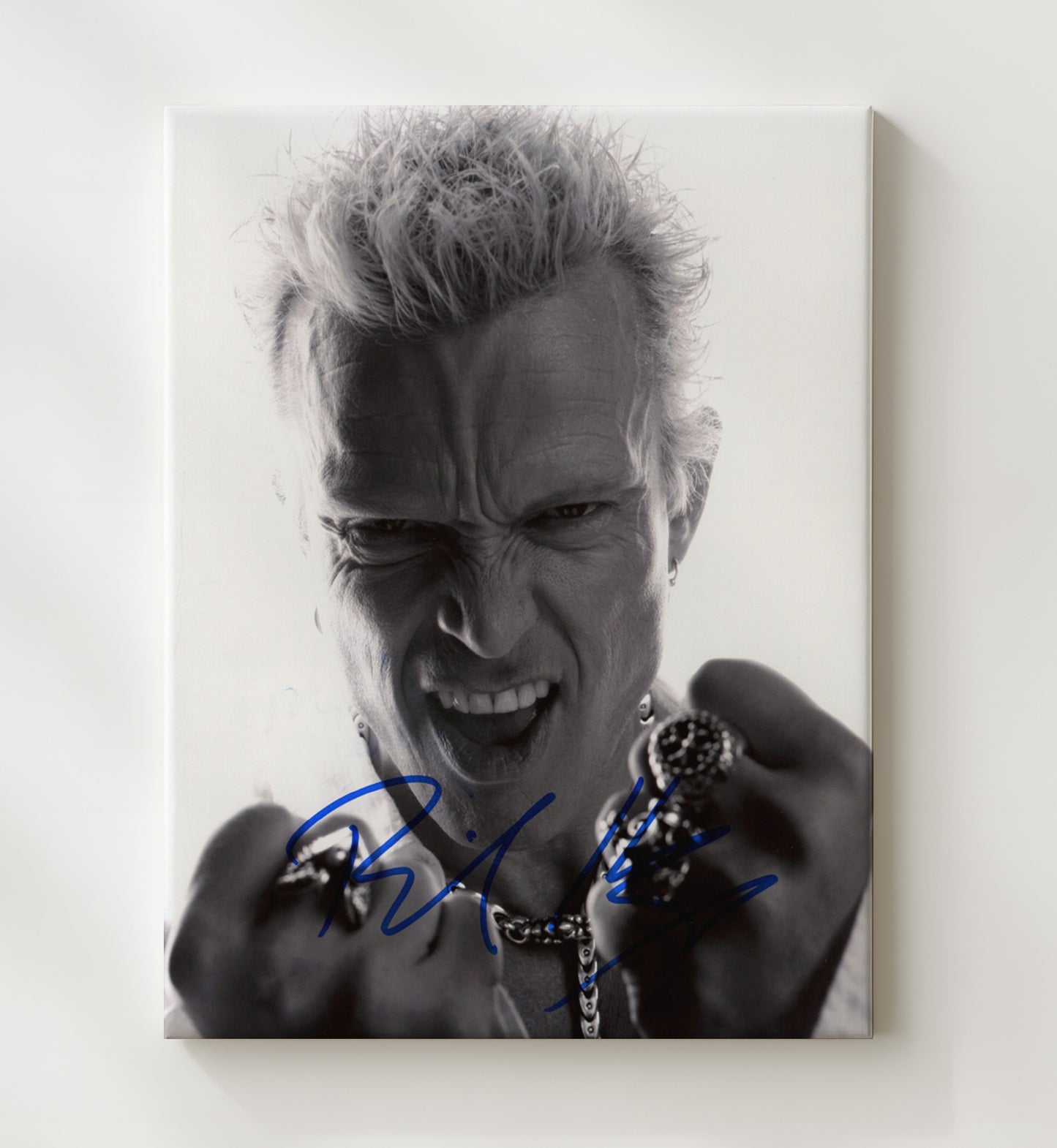 Billy Idol - Punk Rock Fist Pose Portrait Music Wall Art 20x24 Canvas wall art print – Music decor