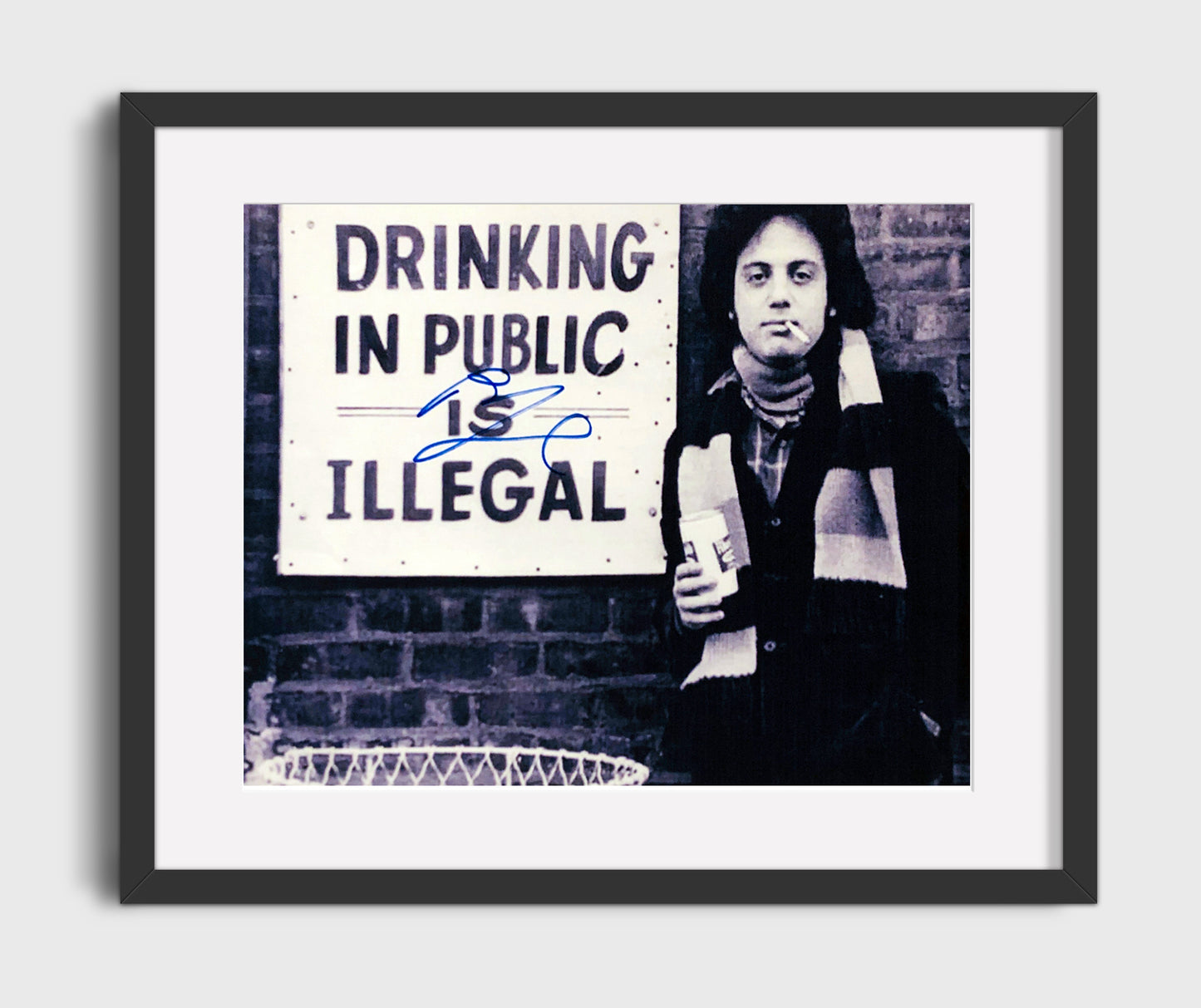 Billy Joel - Drinking In Public Is Illegal - Vintage Music Wall Art - 16x20 Gallery Frame music decor