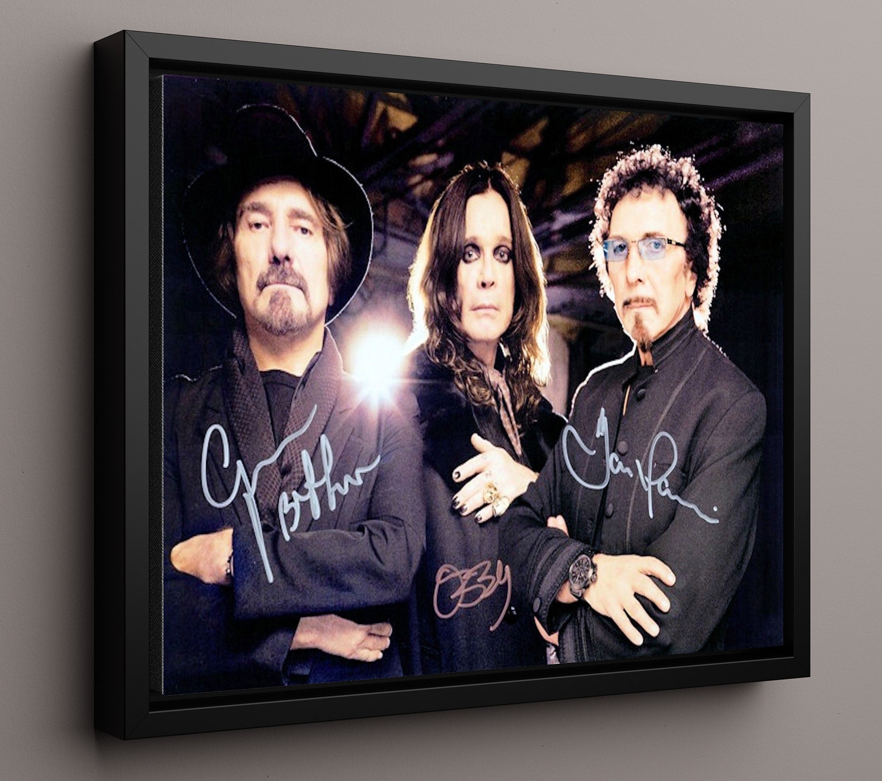Black Sabbath - Ozzy Osbourne Dark Stage Presence - Vintage Music Wall Art - 16x20 Framed Canvas music decor