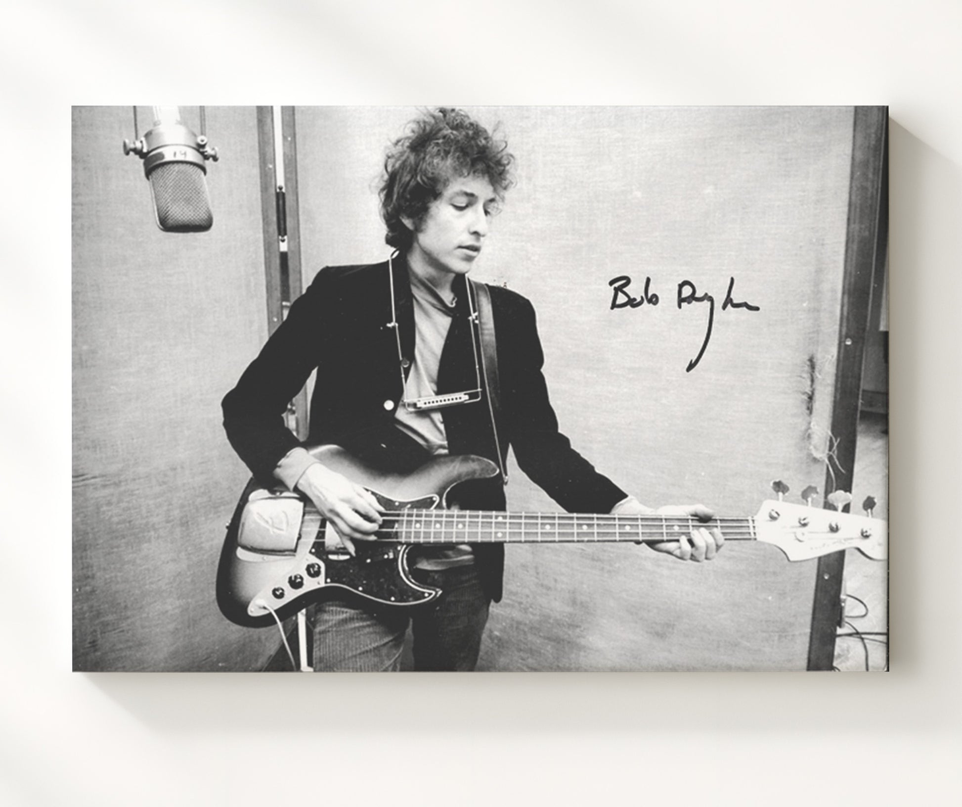 Bob Dylan - Early Acoustic Performance - Vintage Music Wall Art - 20x24 Canvas music decor